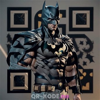 Konstnärlig QR-kod med Batman